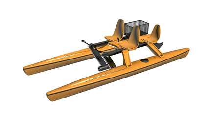 Paddleboat, pedal boat isolated on white background