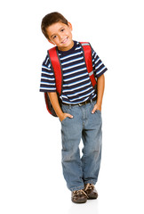 Fototapeta premium Student: Student Ready to Go To School