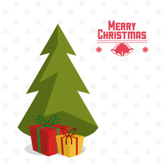 Naklejka premium Pine tree icon. Merry Christmas design. Vector graphic