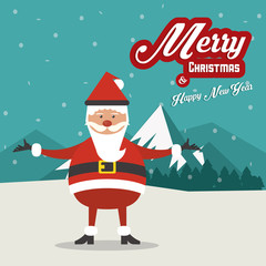 Santa icon. Merry Christmas design. Vector graphic
