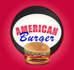 Vector American Beef Burger Poster