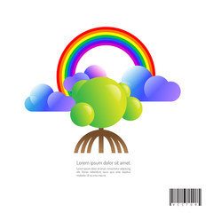 Clear sky and tree. cute object design