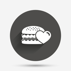 Hamburger icon. Burger food symbol.