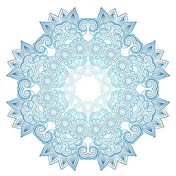 Ornate flowers henna colors vector mandala in indian style