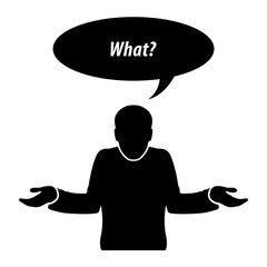 Vector ask man icon - What?