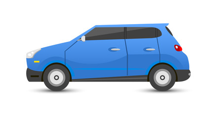 Car sedan vehicle transport type design sign technology style vector. Generic sedan car design flat vector illustration isolated on white. Transport sedan object