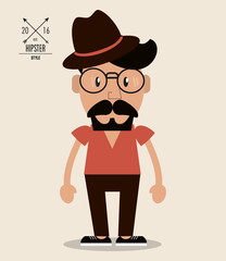 Man cartoon icon. Hipster style design. Vector graphic