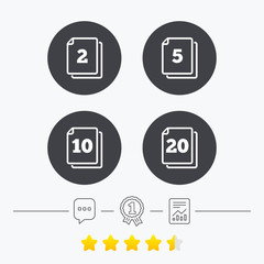 In pack sheets icons. Quantity per package.