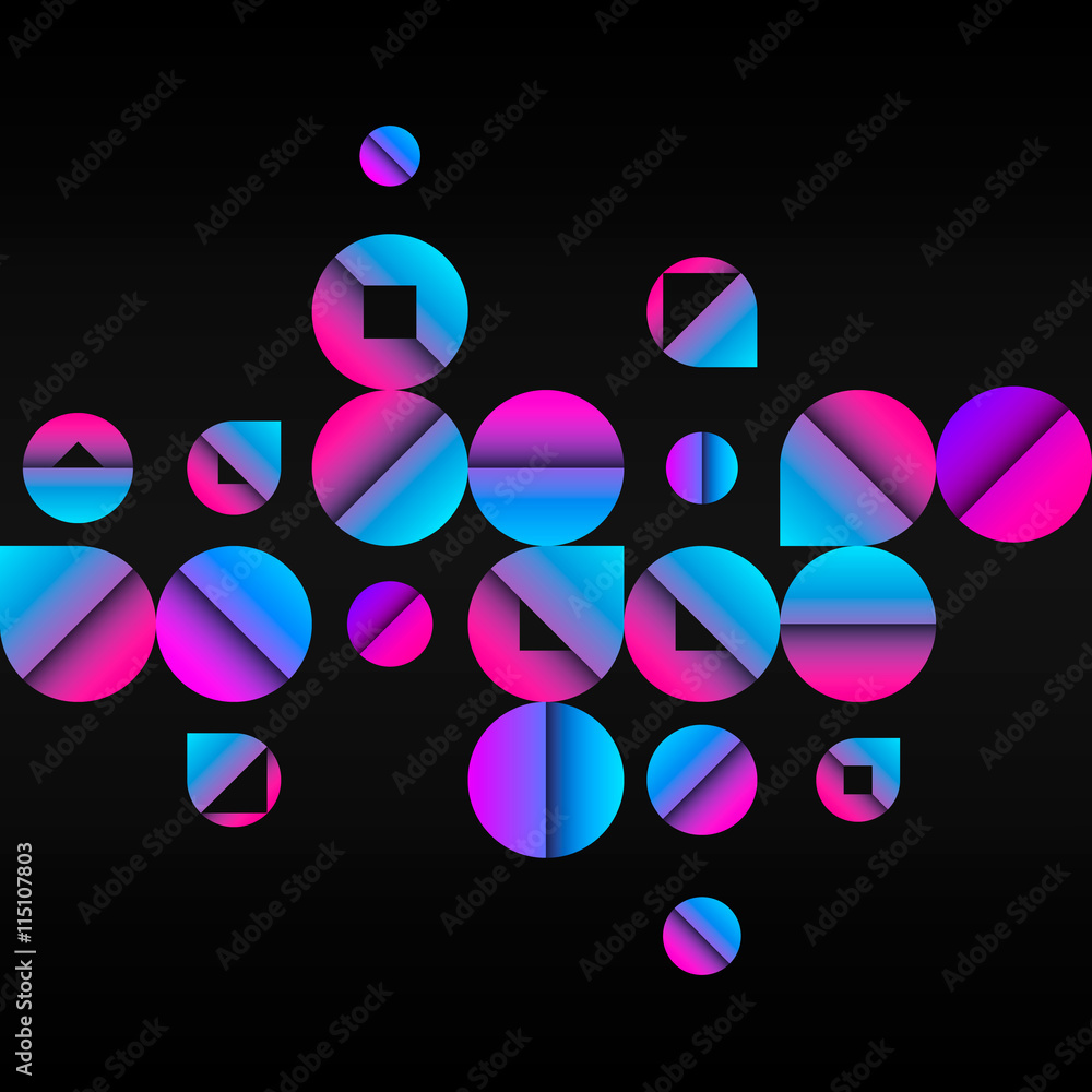 Aufkleber vector abstract background. illustration with random circles. seamless pattern design for banner, po