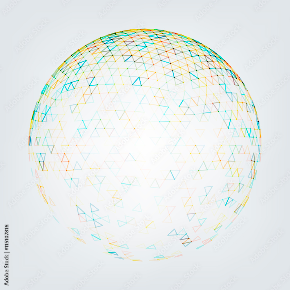 Aufkleber vector polygonal background. illustration of abstract background with low poly sphere. abstract desi