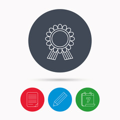 Award medal icon. Winner achievement sign.