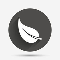 Leaf sign icon. Fresh product symbol.