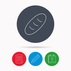 Bread icon. Natural food sign.