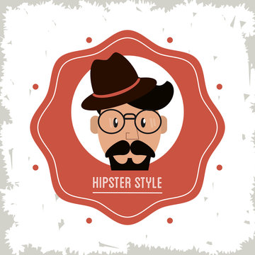 Man cartoon icon. Hipster style design. Vector graphic