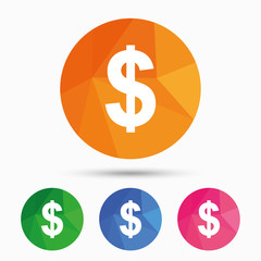 Dollar sign icon. USD currency symbol.