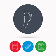 Baby footprint icon. Child foot sign.