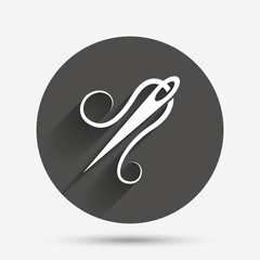 Obraz premium Needle with thread icon. Tailor sign.