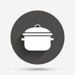 Cooking pan sign icon. Boil or stew food symbol.