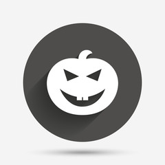 Halloween pumpkin sign icon. Halloween party.