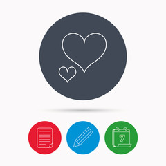 Love hearts icon. Lovers sign.