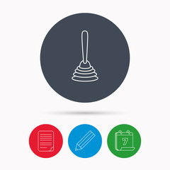 Plunger icon. Toilet cleaning tool sign.