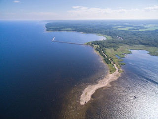 Ladoga lake aerial view