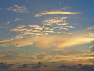 Sunset sky, beautiful clouds