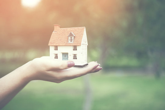 Woman Hand House In Nature