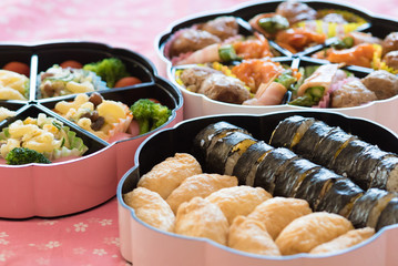 bento (Japanese lunch box) , Inari Sushi  and Norimaki