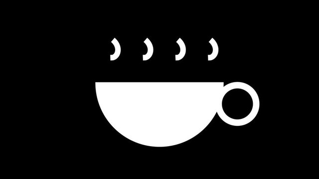 steaming hot drink coffee tea animation loop, back ground graphical resources 