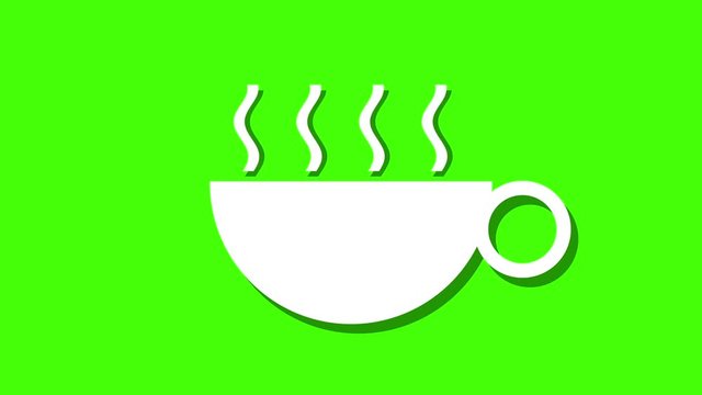steaming hot drink coffee tea animation loop, back ground graphical resources 