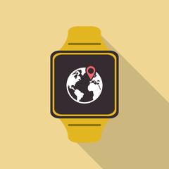 Watch icon. Wearable technology design. Vector graphic