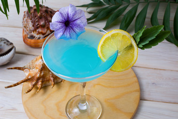 Blue tropical sea holidays cocktail