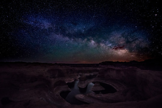 Milky Way ove the Reflection Canyon Utah USA Landscapes