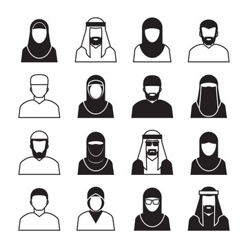 Middle Eastern People ,vector Icons and symbol