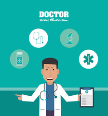 Doctor icon. Medical and Health care design. Vector graphic