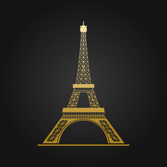 Gold Eiffel Tower Vector Design