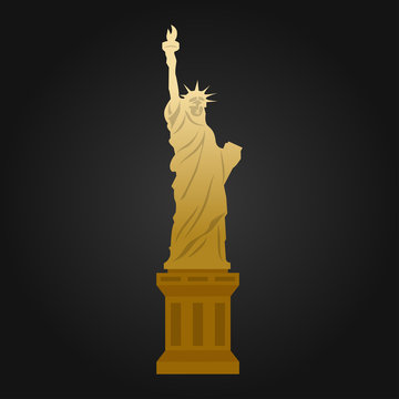 Gold Statue Of Liberty Vector Design