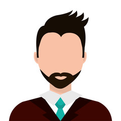 Businessman profile with beard and elegant suit, vector illustration.