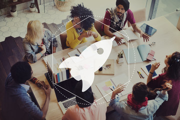 Launch Innovation Creative Development Graphic Concept