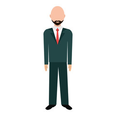 Businessman body complete avatar isolated flat design, vector illustration.