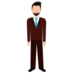Businessman body complete avatar isolated flat design, vector illustration.