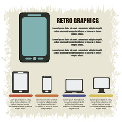 Infographics icon. Retro design. Vector graphic