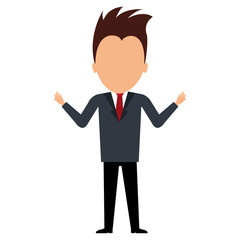 Businessman body complete avatar isolated flat design, vector illustration.