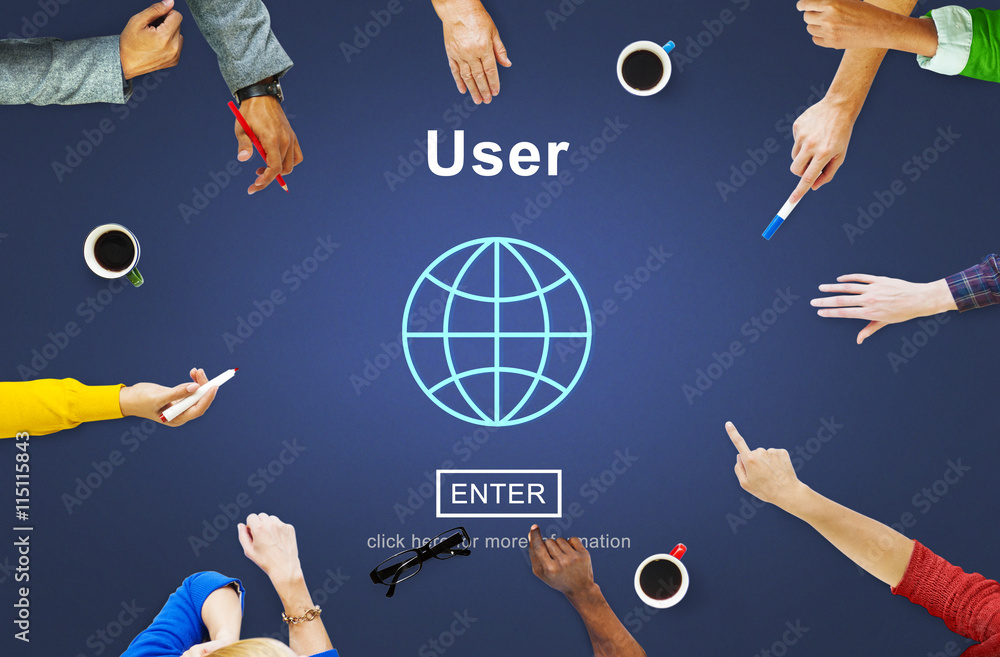 Poster user member system usability identity password concept