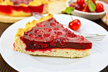 Tart cherry with berries on board
