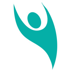 abstract human with open arms icon