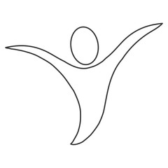 Obraz premium abstract human with open arms icon