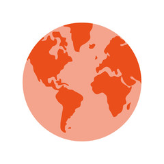 earth globe with distinction between water and land icon