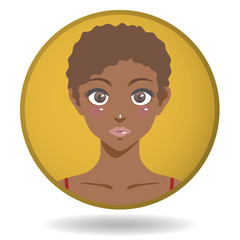 woman front face cartoon avatar icon